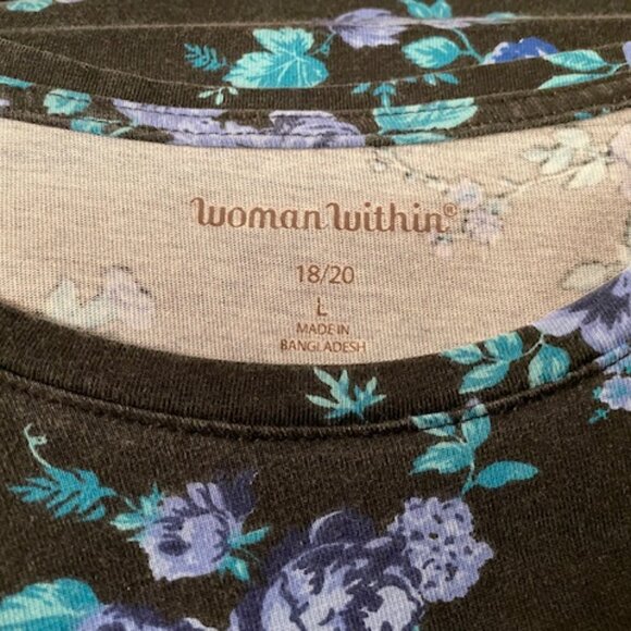 Woman Within Cotton Perfect 3/4 Sleeve Crew Neck Tee   – 18W/20W - Picture 3 of 3